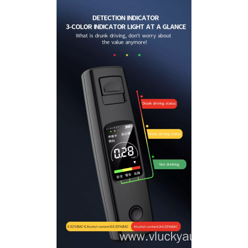 USB Rechargeable Portable Alcohol Tester Police Breathalyzer